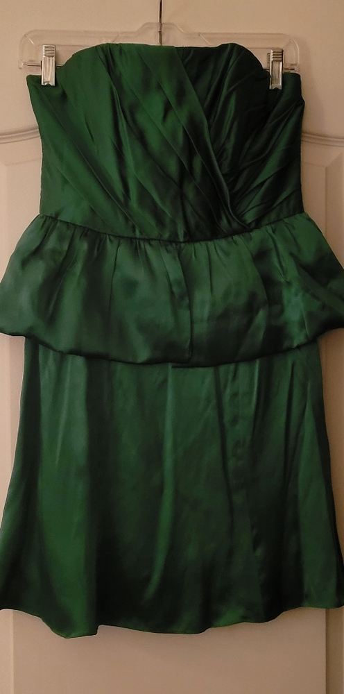 NEW 100% Silk Tracy Reese Green Peplum Dress - Picture 2 of 8